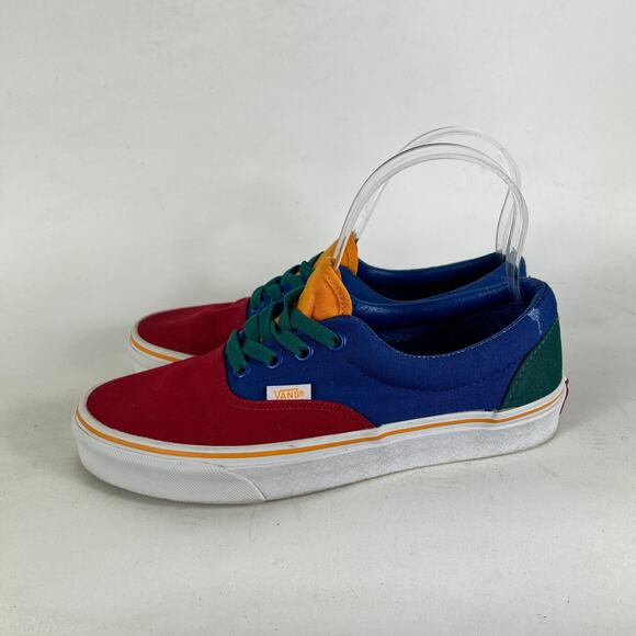 VANS Era Color Block Sneaker Women's 7 Blue Red Fabric Lace-Up Skateboard Shoes - Picture 5 of 12